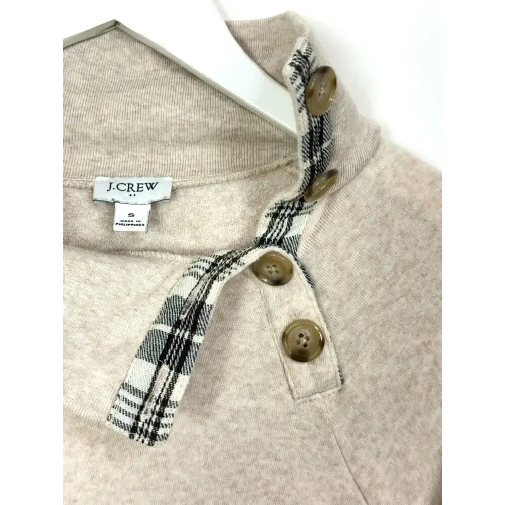 J. Crew Wide Button-Collar Pullover Sweatshirt
